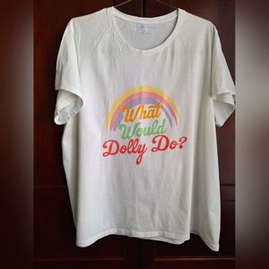 Draper James "What Would Dolly Do?" White tee women's  size 2X